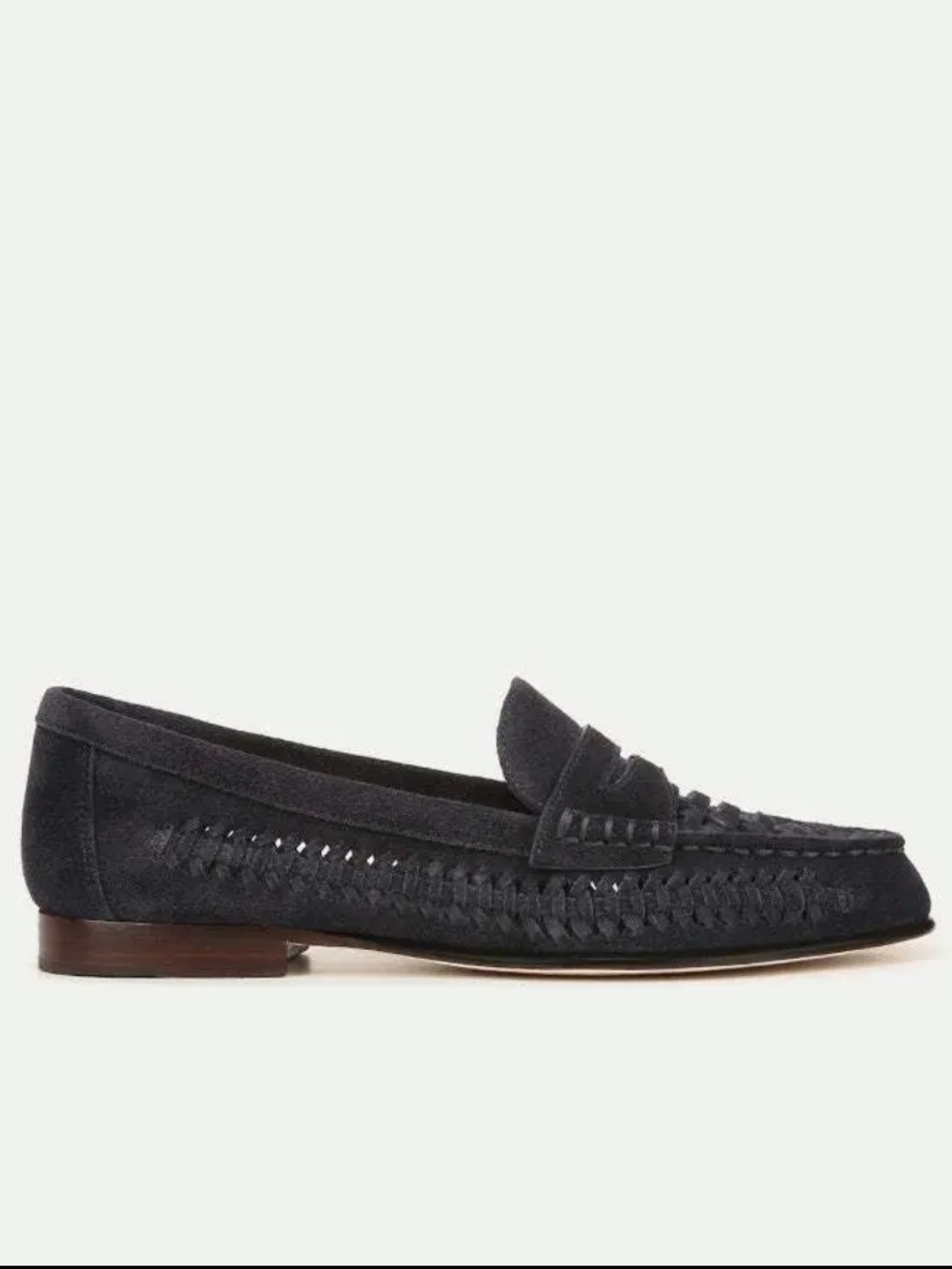 Veronica Beard NIB Penny Woven Suede Loafers Indigo Blue Size 9